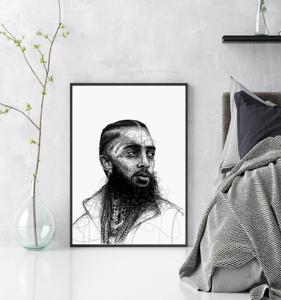 nipsey-hussle-american-rapper-blu - BestCanvas - Photography,  Entertainment, Music, R&B - ArtPal